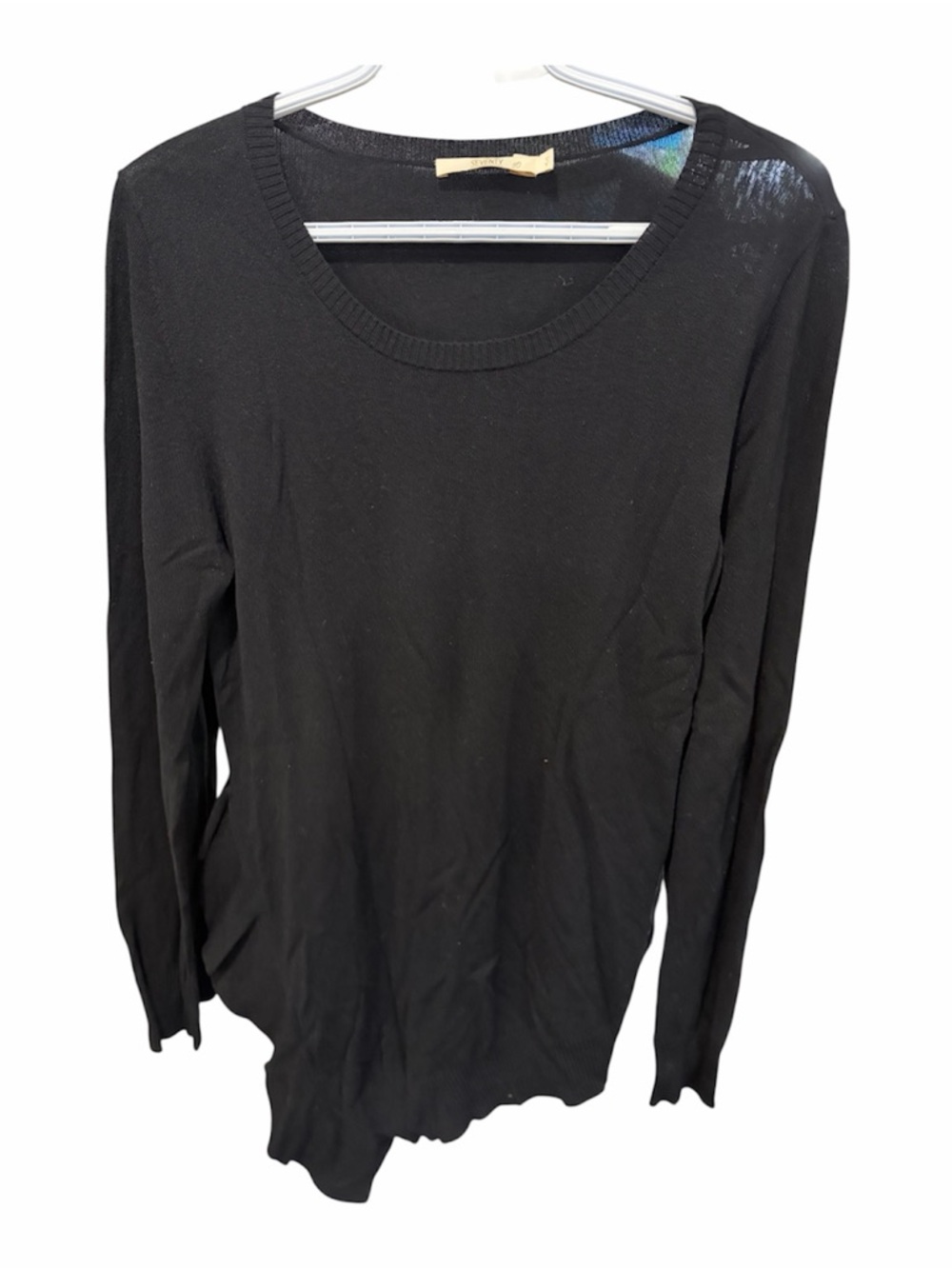 Seventy Black Long Sleeve Scoop Neck Top - Size 12 - Like New